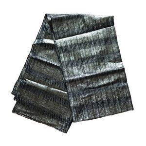 Vintage Shawl Wrap Metallic Gold Black Rectangular Scarf